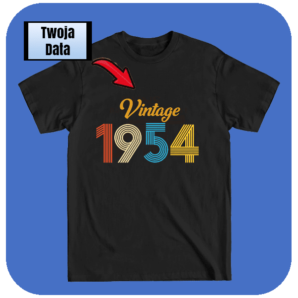 Personalizowana Koszulka Vintage z Twoją Datą Retro Design