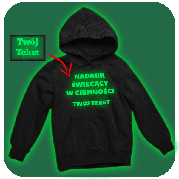 Bluza ze Świecącym Nadrukiem - Twój napis